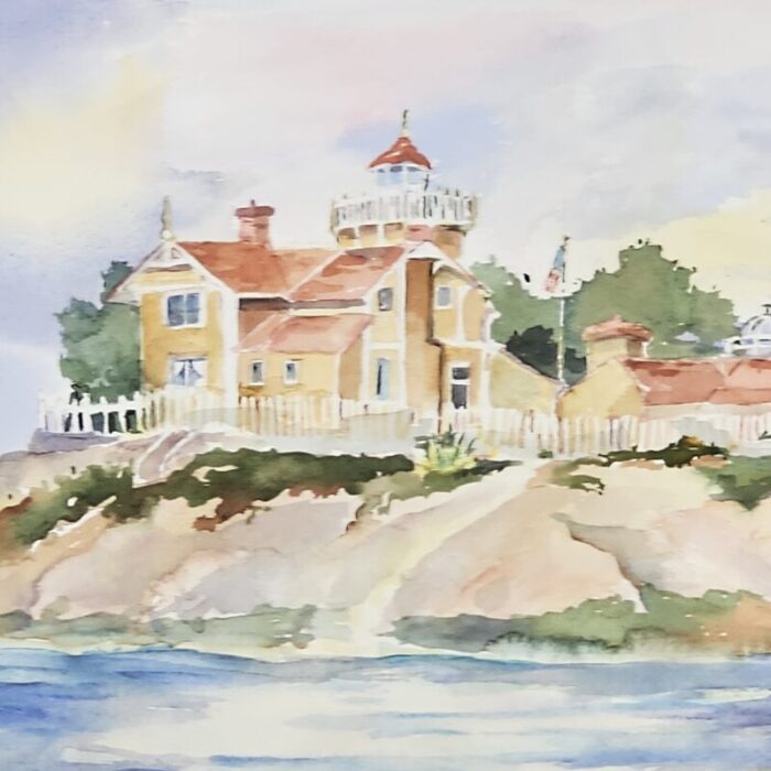 east brother lighthouse 250 by dorothy murphy watercolor painting 6510