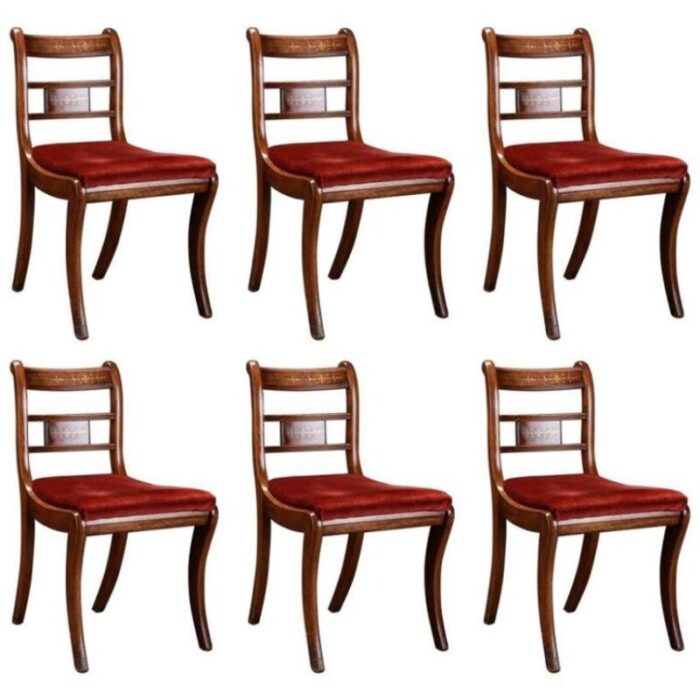 english rosewood and mahogany chairs set of 6 1