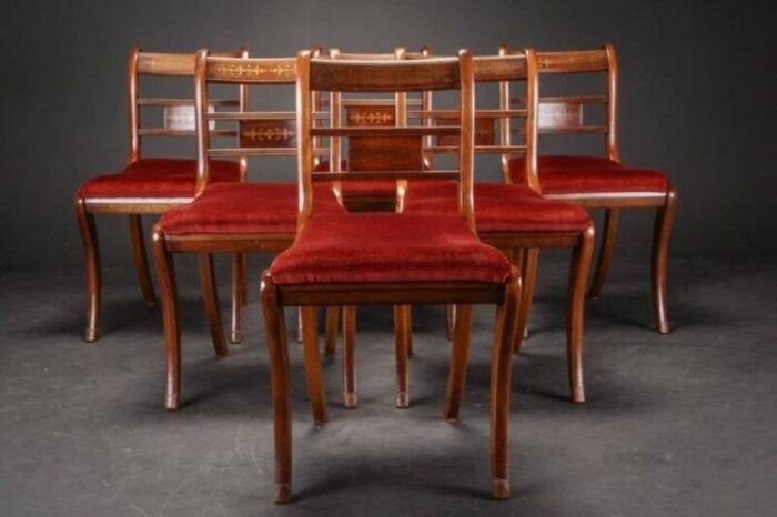 english rosewood and mahogany chairs set of 6 3