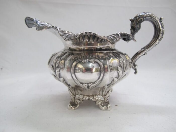 english victorian sterling silver teapot sugar and creamer service set 1917