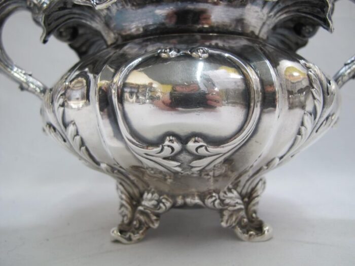 english victorian sterling silver teapot sugar and creamer service set 8462