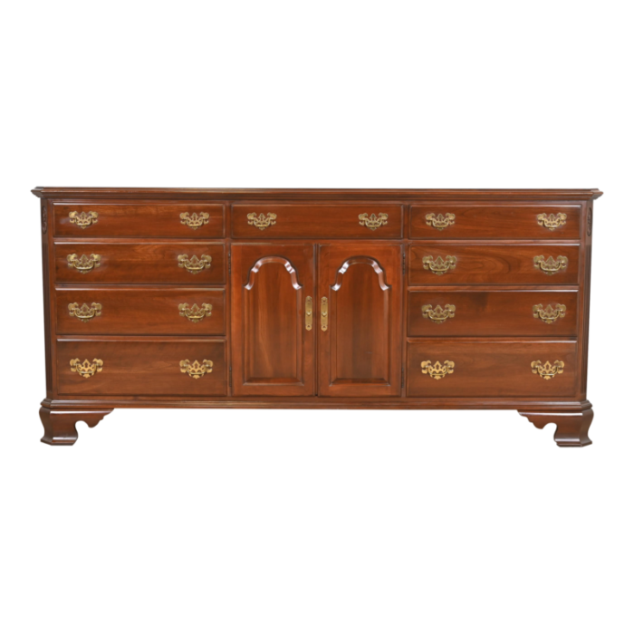 ethan allen georgian solid cherry wood dresser or credenza 4484