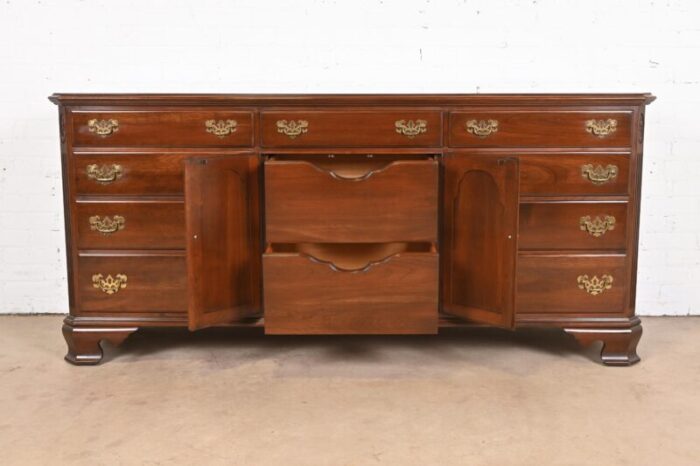 ethan allen georgian solid cherry wood dresser or credenza 5532