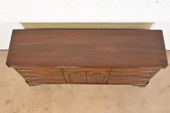 ethan allen georgian solid cherry wood dresser or credenza 7147