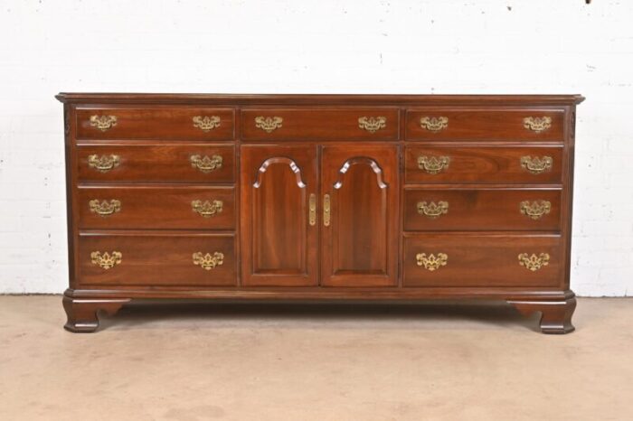 ethan allen georgian solid cherry wood dresser or credenza 8568