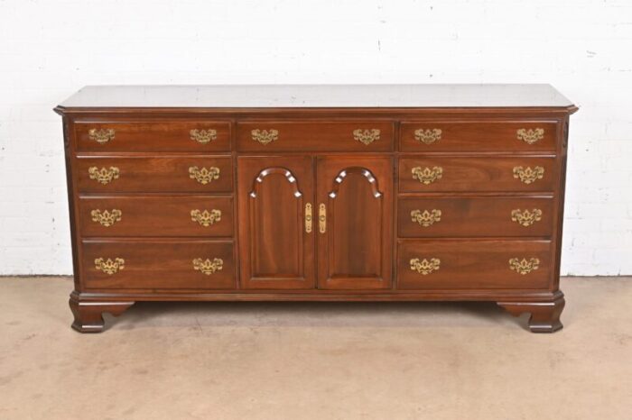 ethan allen georgian solid cherry wood dresser or credenza 9032