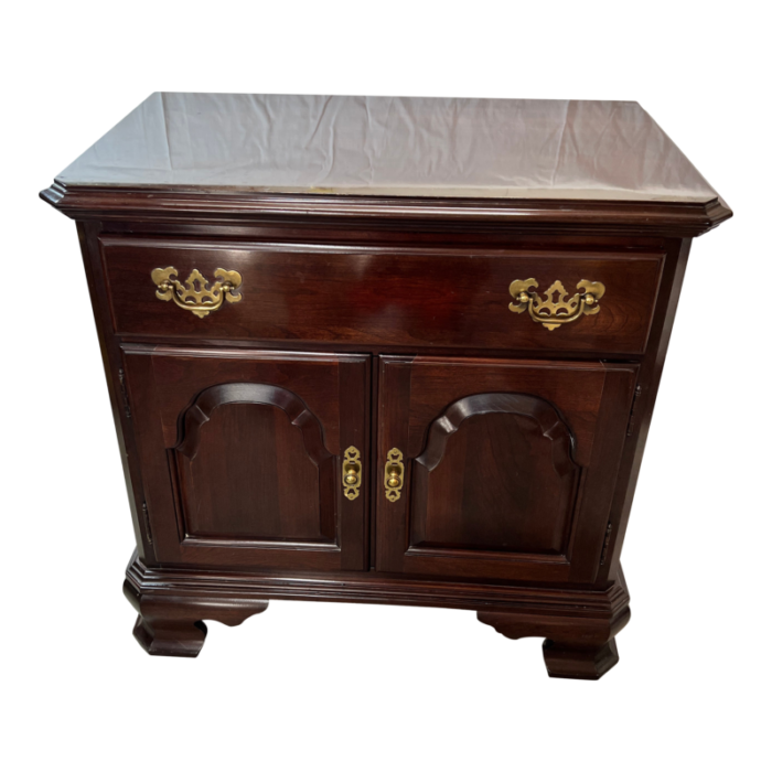 ethan allen solid cherry chippendale style nightstand 8501