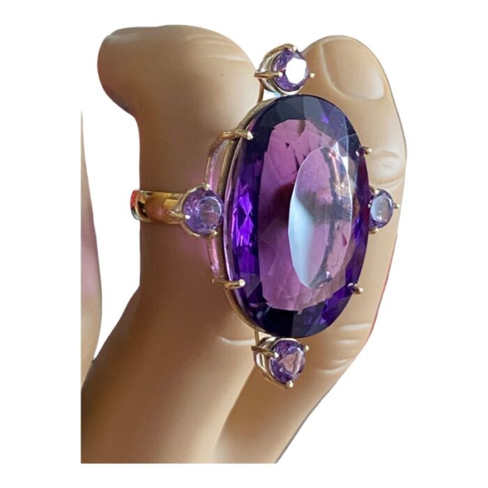 fabulous 18kt gold brazilian fine oval amethyst ring 2098