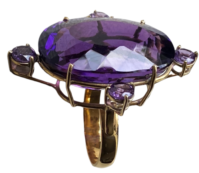 fabulous 18kt gold brazilian fine oval amethyst ring 3678