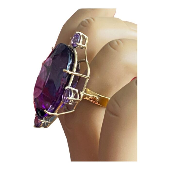 fabulous 18kt gold brazilian fine oval amethyst ring 3857