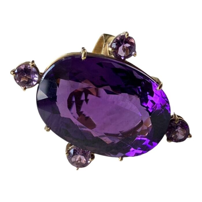 fabulous 18kt gold brazilian fine oval amethyst ring 3869