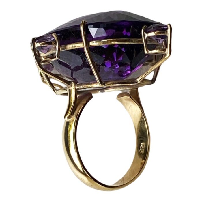 fabulous 18kt gold brazilian fine oval amethyst ring 4922