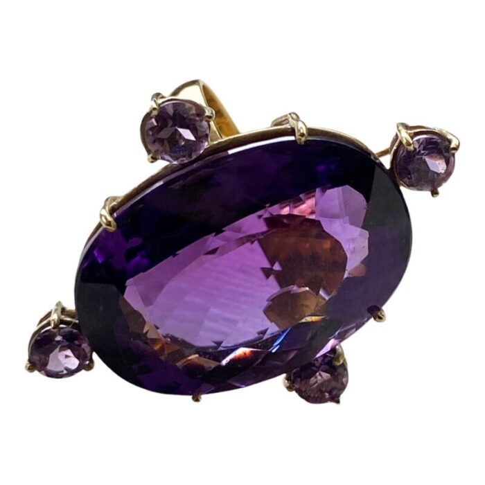 fabulous 18kt gold brazilian fine oval amethyst ring 6395