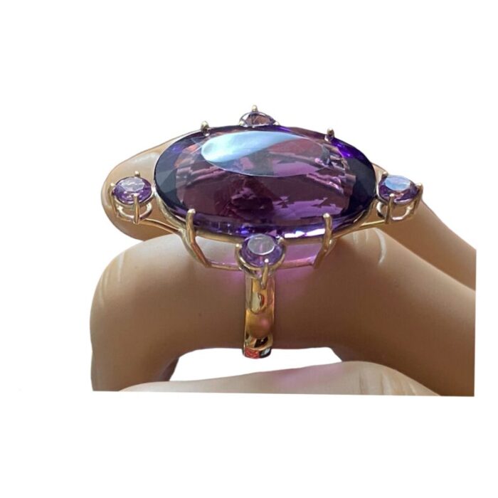 fabulous 18kt gold brazilian fine oval amethyst ring 8185