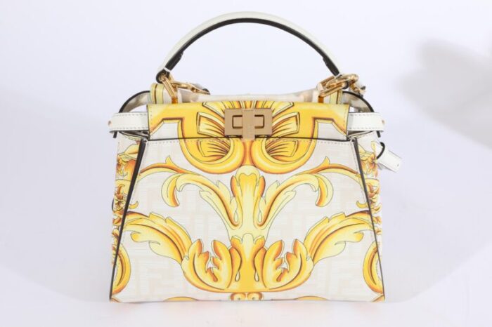 fendi x versace fendace gold baroque and white ff motif mini peekaboo 5967