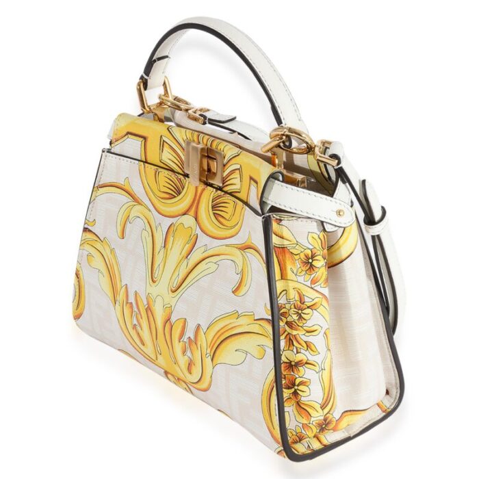 fendi x versace fendace gold baroque and white ff motif mini peekaboo 8838