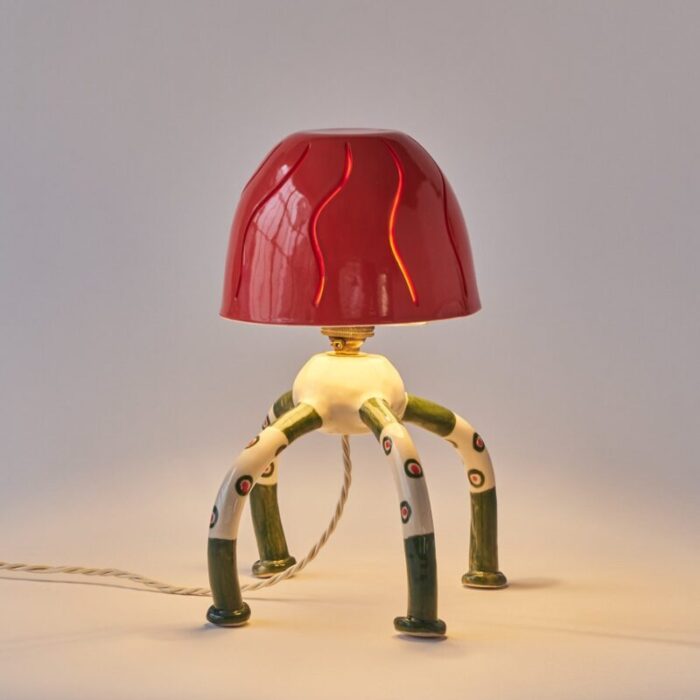 fire head table lamp by martu ceramics 3