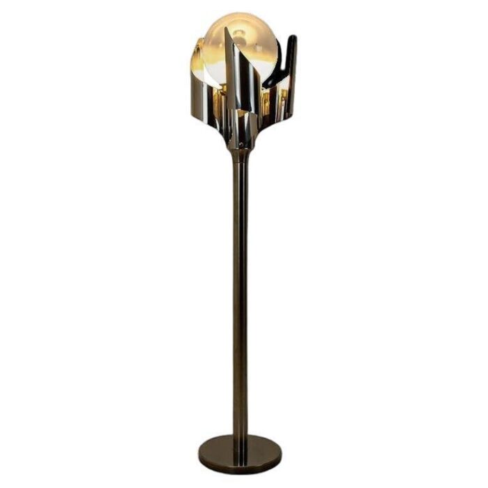 floor lamp in chrome and blown glass by reggiani 1970 1