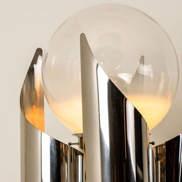 floor lamp in chrome and blown glass by reggiani 1970 2