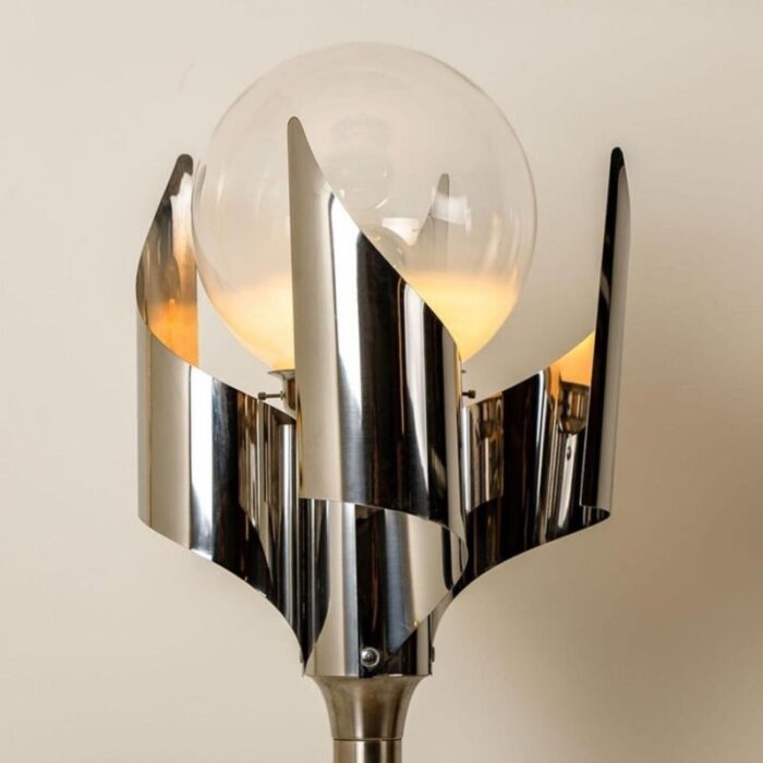 floor lamp in chrome and blown glass by reggiani 1970 5