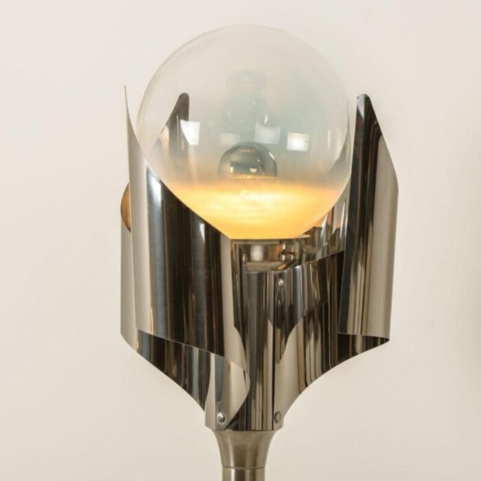 floor lamp in chrome and blown glass by reggiani 1970 6