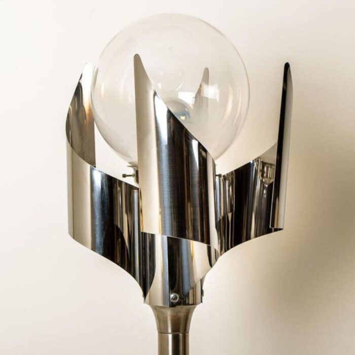 floor lamp in chrome and blown glass by reggiani 1970 8