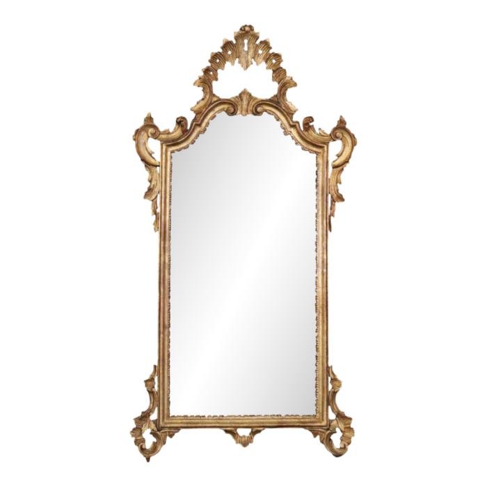 florentine giltwood carved wall mirror circa 1940 4909