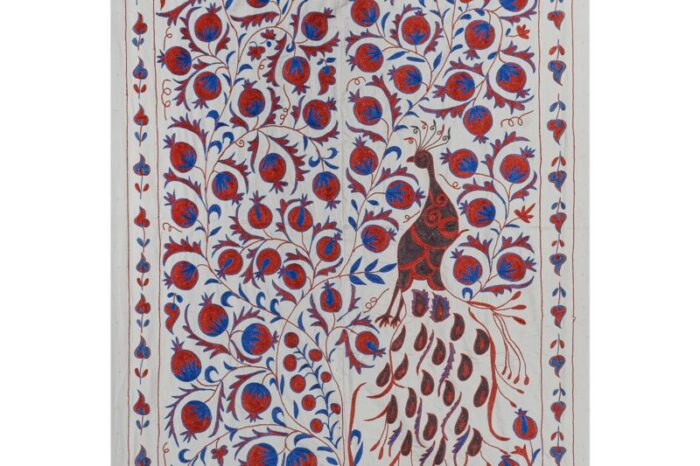 folk art bird pictorial suzani from uzbekistan 6700