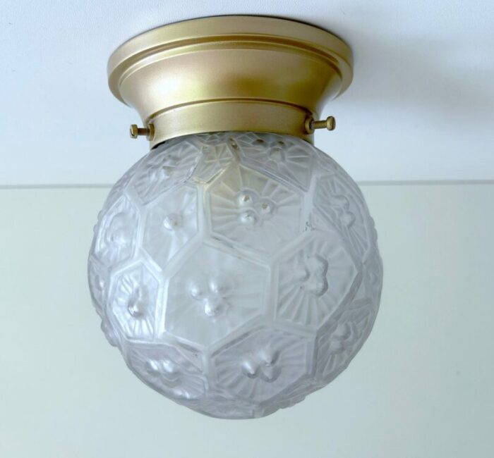 french art deco pendant light in glass 1930s 3