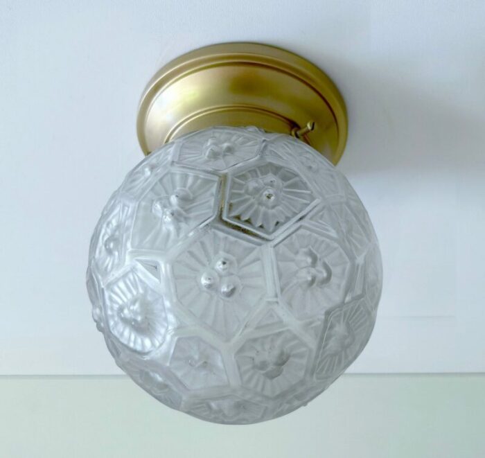 french art deco pendant light in glass 1930s 5