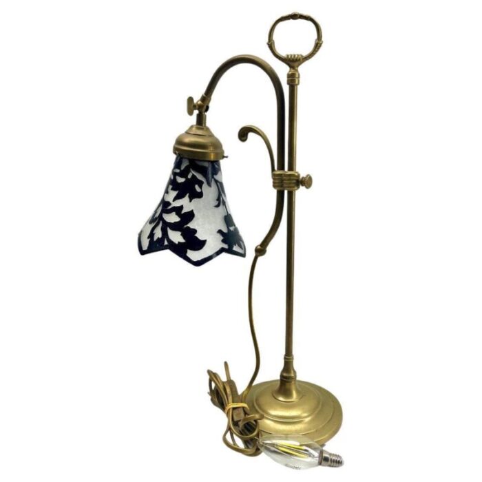 french art nouveau table lamp in brass 1920s 1