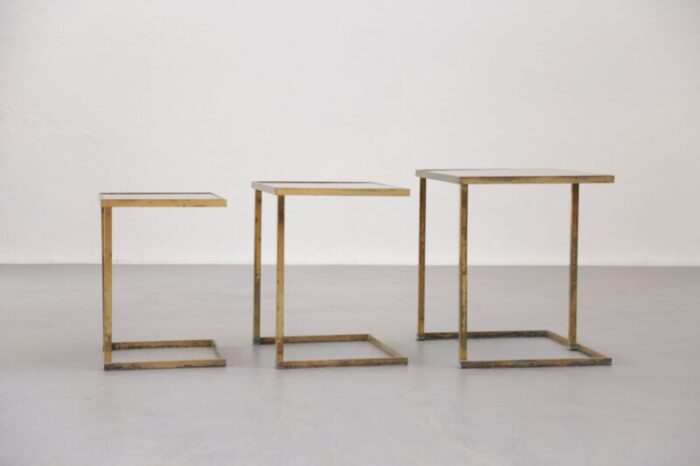 french brass nesting tables 1950s 7