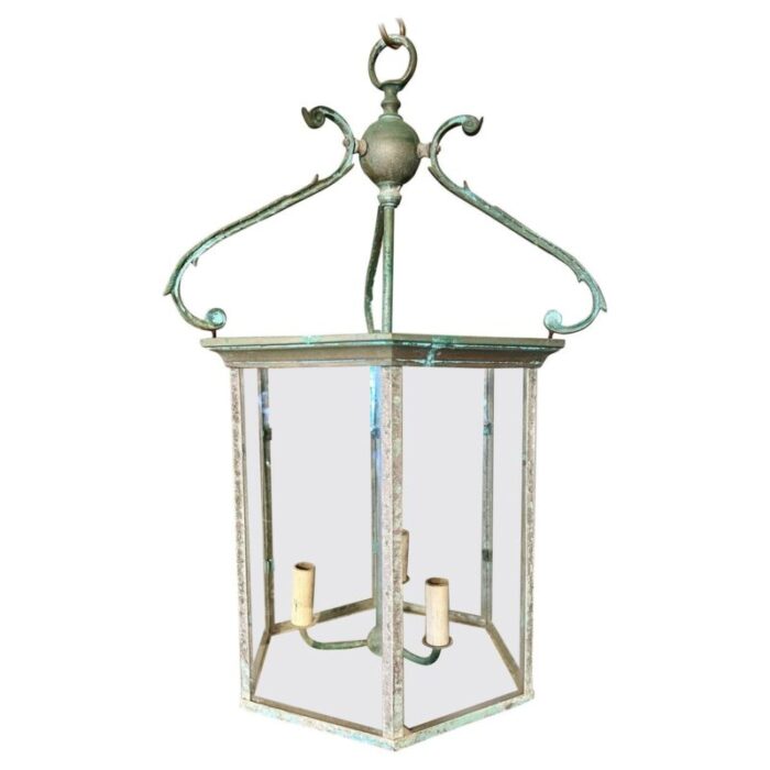 french bronze verdigris lantern 1890s 1