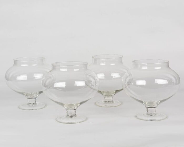 french glass apothecary jars set of 4 3496