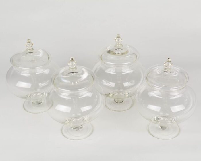 french glass apothecary jars set of 4 4017