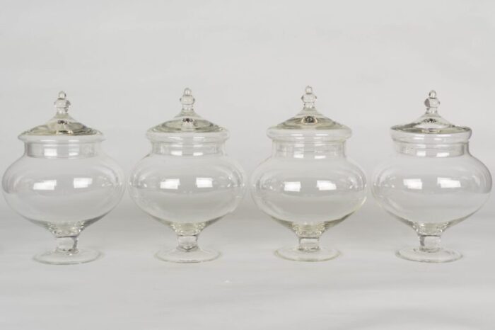 french glass apothecary jars set of 4 4110