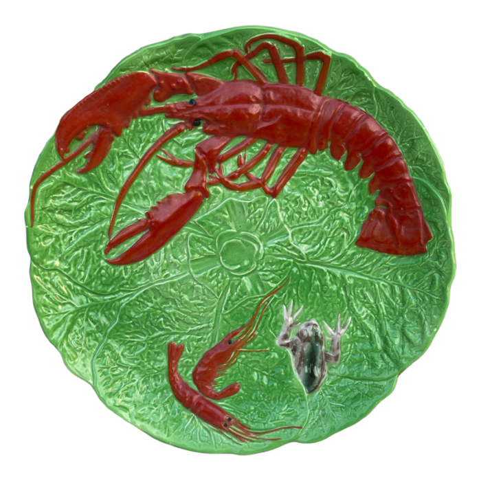 french majolica lobster platter choisy le roi circa 1930 3658