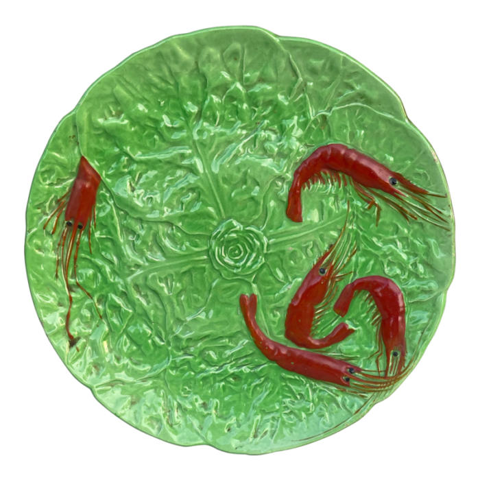 french majolica shrimp plate choisy le roi circa 1930 5254