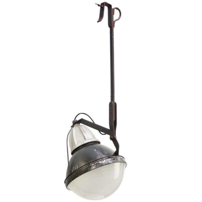 french metal frosted glass street light 1