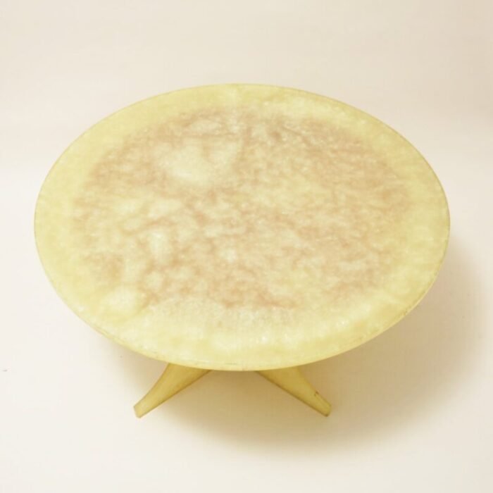 french pale yellow resin coffee table 1970s 1