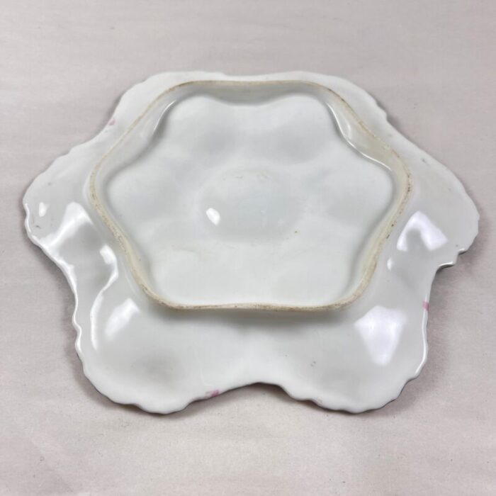 french porcelain 6 well oyster plate c1890 1403