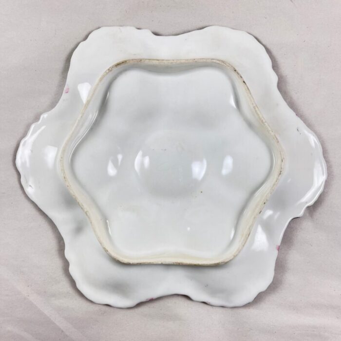 french porcelain 6 well oyster plate c1890 4554