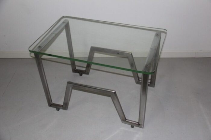 french rationalist chromed metal table 1930s 5