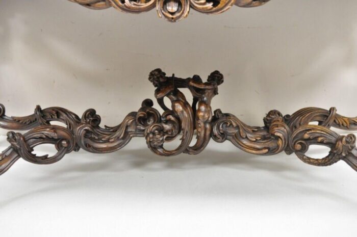 french renaissance louis xv style figural carved walnut curio display buffet 5153