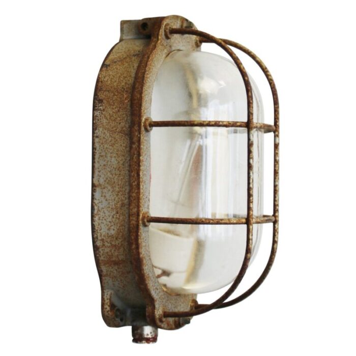 french rust cast iron clear glass wall lights 1