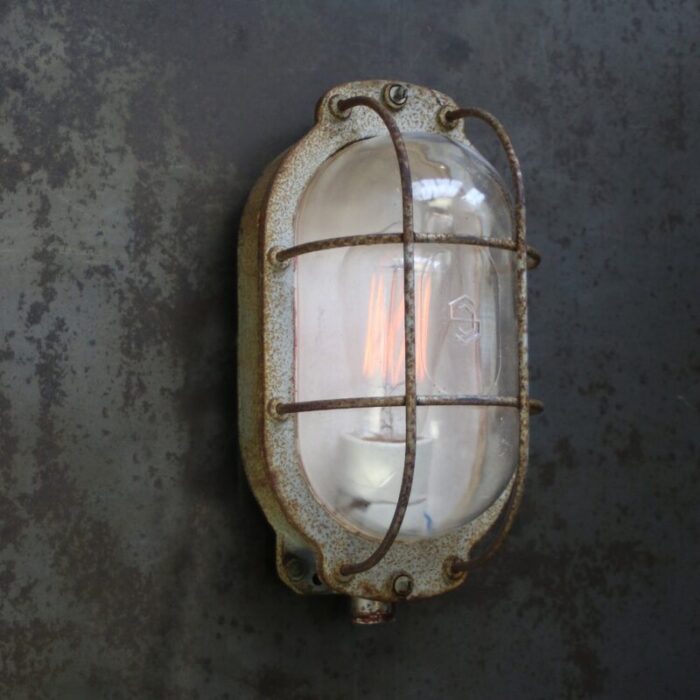 french rust cast iron clear glass wall lights 3