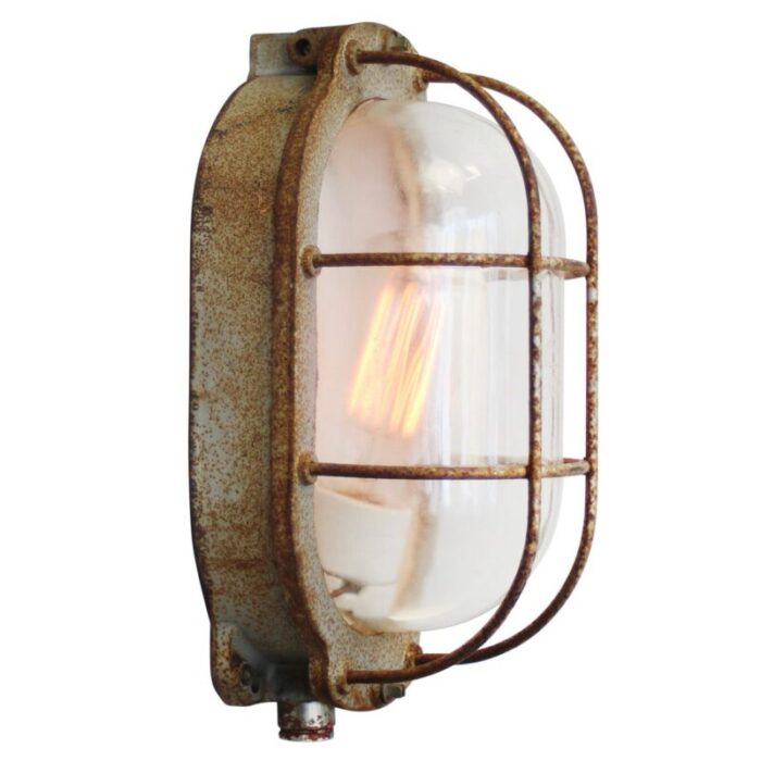 french rust cast iron clear glass wall lights 5