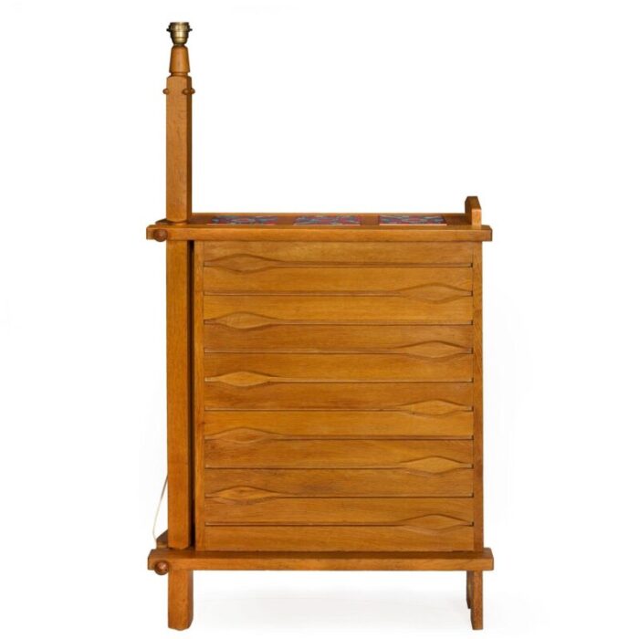 french waxed oak swinging bar serving cabinet by guillerme et chambron 9743