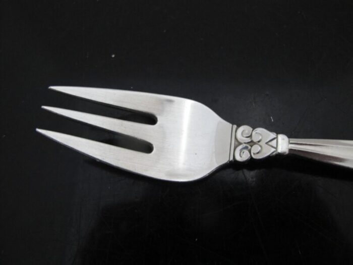 georg jensen denmark sterling silver acorn 3 tine solid fish fork 6 12 0918