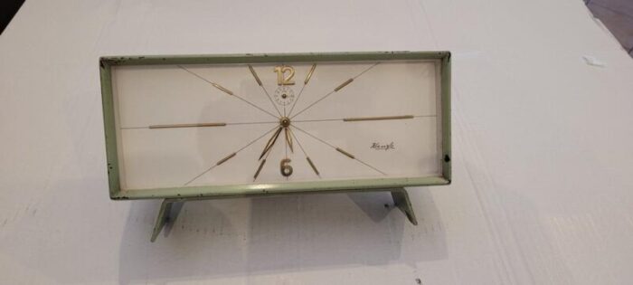 german clock in painted metal 1960 3581